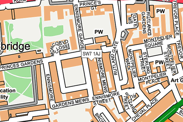 SW7 1AJ map - OS OpenMap – Local (Ordnance Survey)