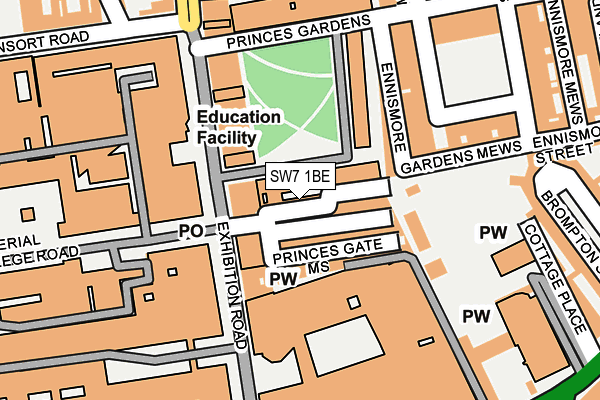 SW7 1BE map - OS OpenMap – Local (Ordnance Survey)