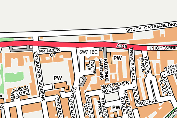 SW7 1BQ map - OS OpenMap – Local (Ordnance Survey)