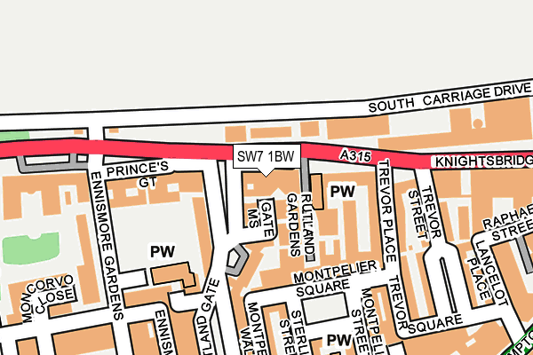 SW7 1BW map - OS OpenMap – Local (Ordnance Survey)