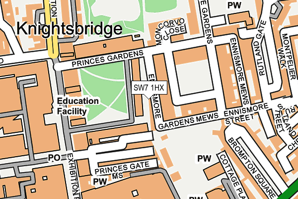 SW7 1HX map - OS OpenMap – Local (Ordnance Survey)