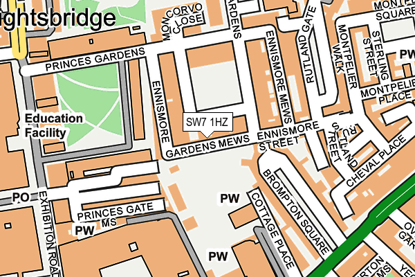 SW7 1HZ map - OS OpenMap – Local (Ordnance Survey)