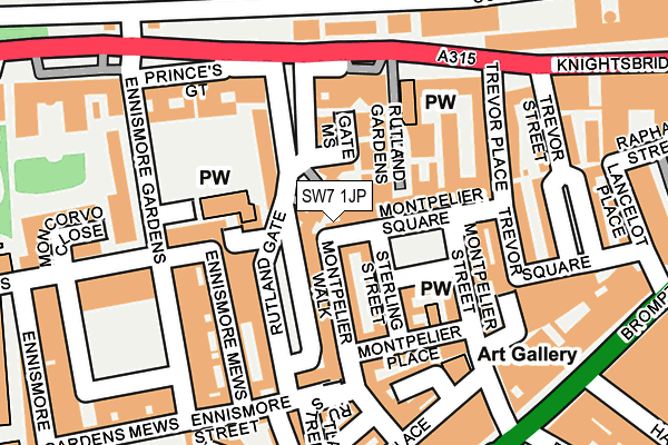 SW7 1JP map - OS OpenMap – Local (Ordnance Survey)