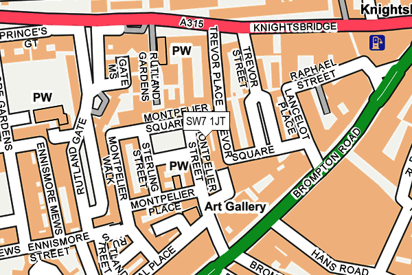 SW7 1JT map - OS OpenMap – Local (Ordnance Survey)