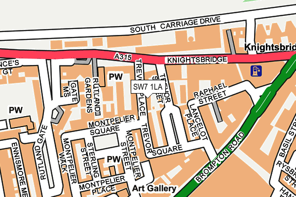 SW7 1LA map - OS OpenMap – Local (Ordnance Survey)