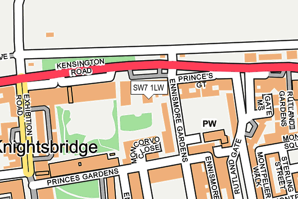 SW7 1LW map - OS OpenMap – Local (Ordnance Survey)