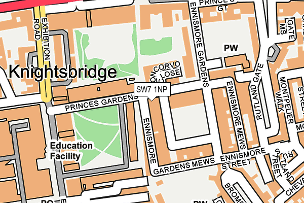 SW7 1NP map - OS OpenMap – Local (Ordnance Survey)