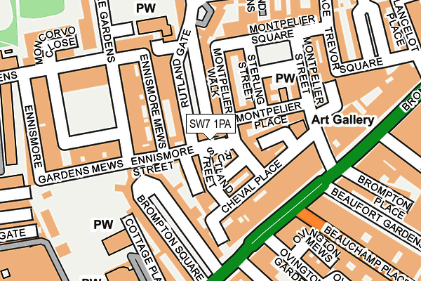 SW7 1PA map - OS OpenMap – Local (Ordnance Survey)