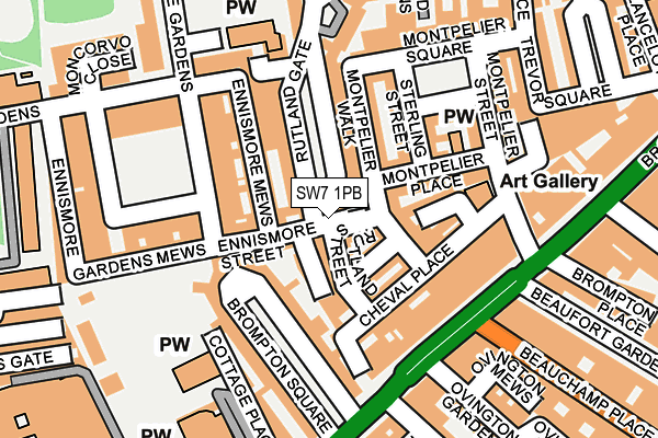 SW7 1PB map - OS OpenMap – Local (Ordnance Survey)