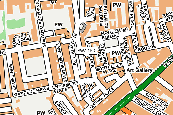 SW7 1PD map - OS OpenMap – Local (Ordnance Survey)