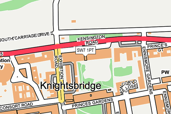 SW7 1PT map - OS OpenMap – Local (Ordnance Survey)