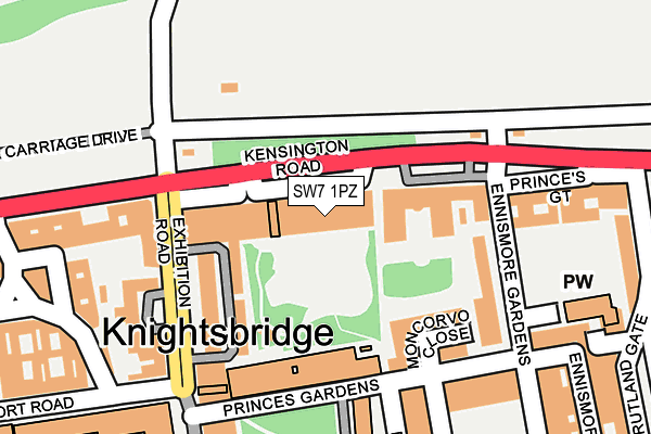 SW7 1PZ map - OS OpenMap – Local (Ordnance Survey)