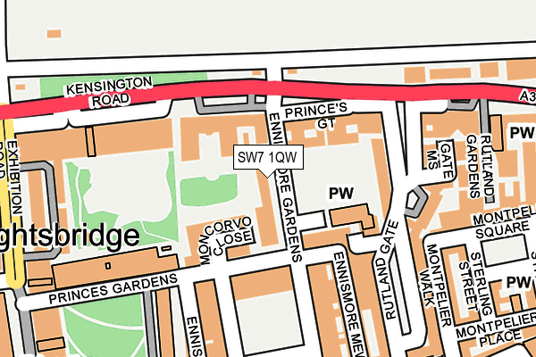 SW7 1QW map - OS OpenMap – Local (Ordnance Survey)