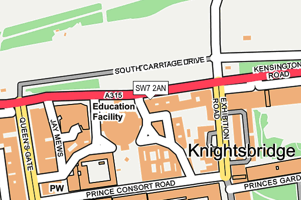 SW7 2AN map - OS OpenMap – Local (Ordnance Survey)