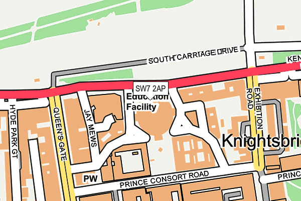 SW7 2AP map - OS OpenMap – Local (Ordnance Survey)