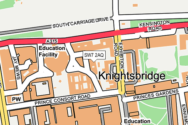 SW7 2AQ map - OS OpenMap – Local (Ordnance Survey)