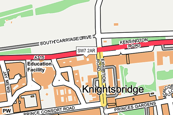 SW7 2AR map - OS OpenMap – Local (Ordnance Survey)