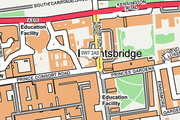 SW7 2AS map - OS OpenMap – Local (Ordnance Survey)