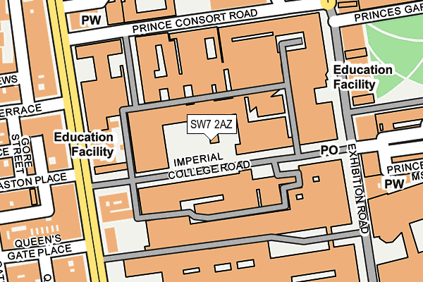 SW7 2AZ map - OS OpenMap – Local (Ordnance Survey)