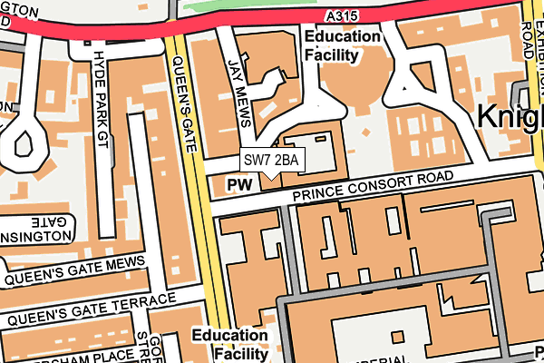 SW7 2BA map - OS OpenMap – Local (Ordnance Survey)