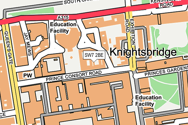 SW7 2BE map - OS OpenMap – Local (Ordnance Survey)