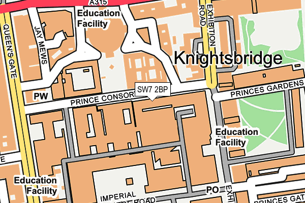 SW7 2BP map - OS OpenMap – Local (Ordnance Survey)