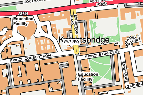 SW7 2BQ map - OS OpenMap – Local (Ordnance Survey)