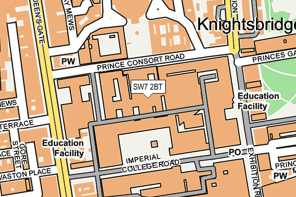 SW7 2BT map - OS OpenMap – Local (Ordnance Survey)