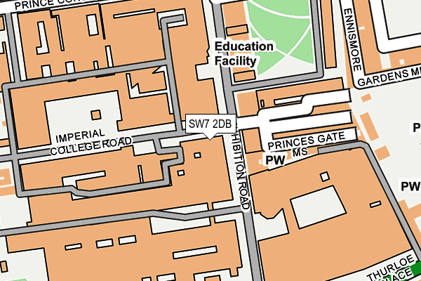 SW7 2DB map - OS OpenMap – Local (Ordnance Survey)