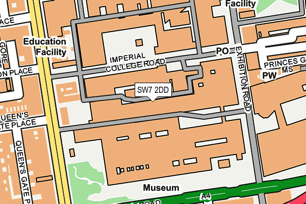 SW7 2DD map - OS OpenMap – Local (Ordnance Survey)