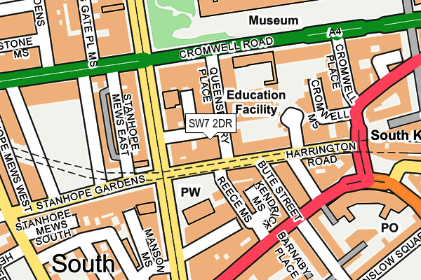 SW7 2DR map - OS OpenMap – Local (Ordnance Survey)