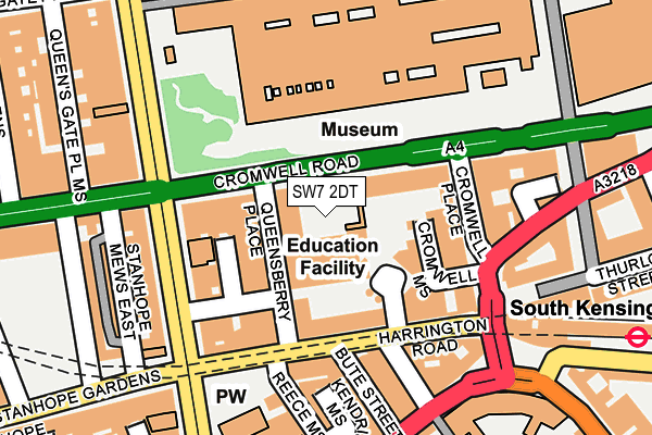 SW7 2DT map - OS OpenMap – Local (Ordnance Survey)