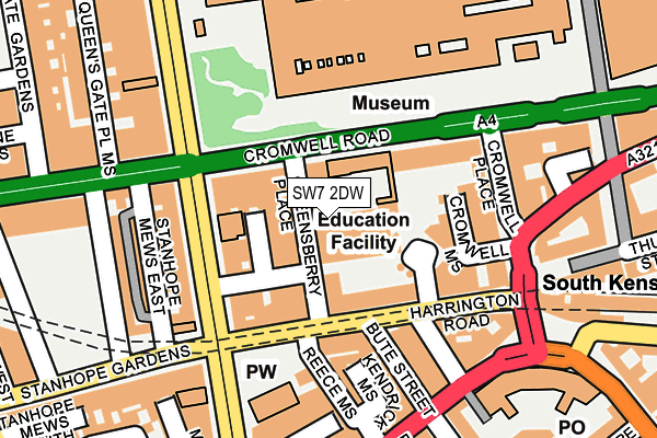 SW7 2DW map - OS OpenMap – Local (Ordnance Survey)