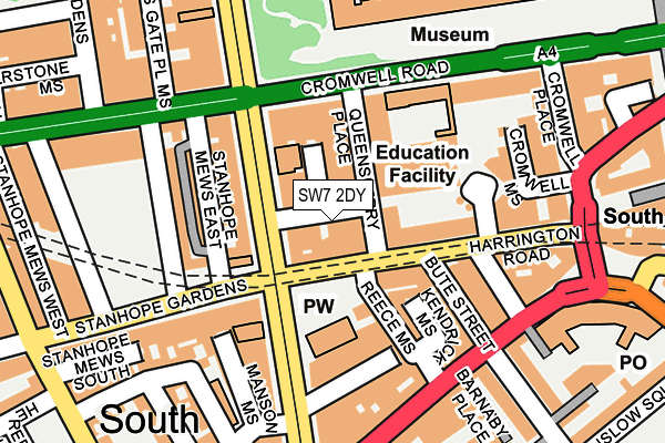 SW7 2DY map - OS OpenMap – Local (Ordnance Survey)