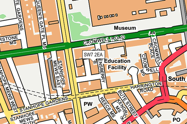 SW7 2EA map - OS OpenMap – Local (Ordnance Survey)