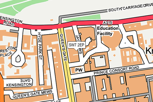 SW7 2EP map - OS OpenMap – Local (Ordnance Survey)