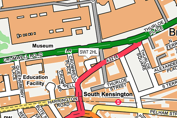 SW7 2HL map - OS OpenMap – Local (Ordnance Survey)