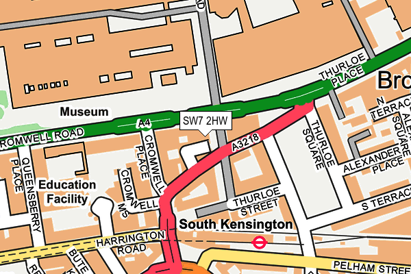 SW7 2HW map - OS OpenMap – Local (Ordnance Survey)