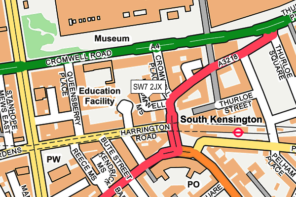 SW7 2JX map - OS OpenMap – Local (Ordnance Survey)