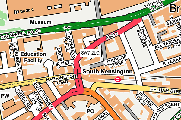 SW7 2LQ map - OS OpenMap – Local (Ordnance Survey)