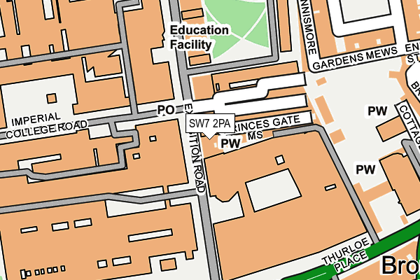 SW7 2PA map - OS OpenMap – Local (Ordnance Survey)