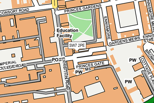 SW7 2PE map - OS OpenMap – Local (Ordnance Survey)