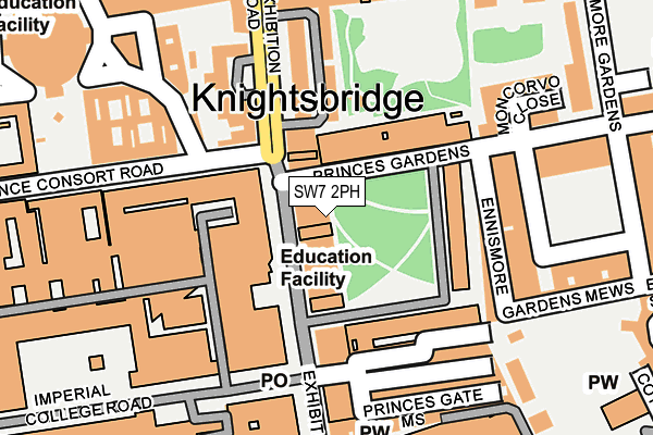 SW7 2PH map - OS OpenMap – Local (Ordnance Survey)