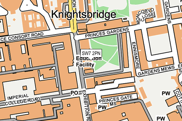 SW7 2PN map - OS OpenMap – Local (Ordnance Survey)