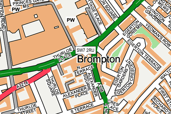 SW7 2RU map - OS OpenMap – Local (Ordnance Survey)