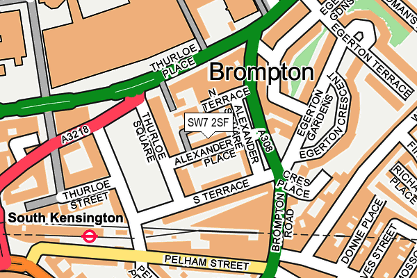 SW7 2SF map - OS OpenMap – Local (Ordnance Survey)