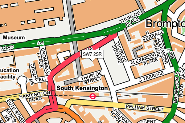 SW7 2SR map - OS OpenMap – Local (Ordnance Survey)