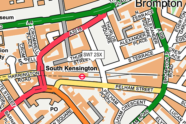 SW7 2SX map - OS OpenMap – Local (Ordnance Survey)