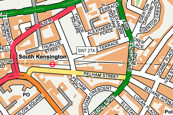 SW7 2TA map - OS OpenMap – Local (Ordnance Survey)