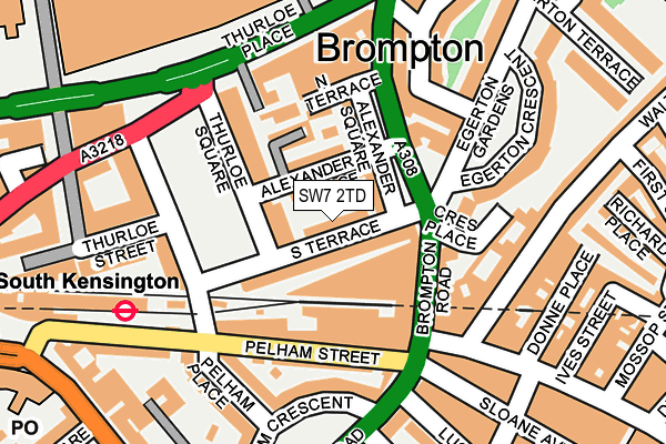 SW7 2TD map - OS OpenMap – Local (Ordnance Survey)